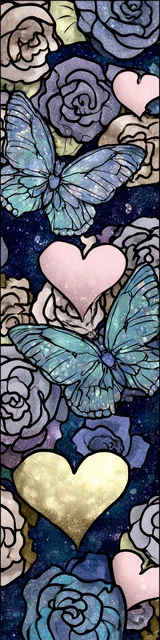 Free butterfly bookmarks of a butterfly with hearts